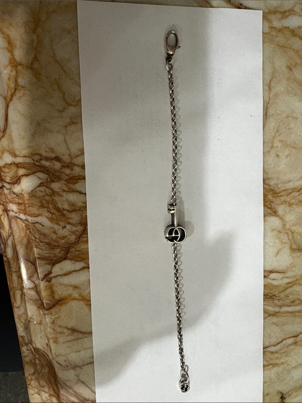 Gucci Silver Link Bracelet with Interlocking G Charm